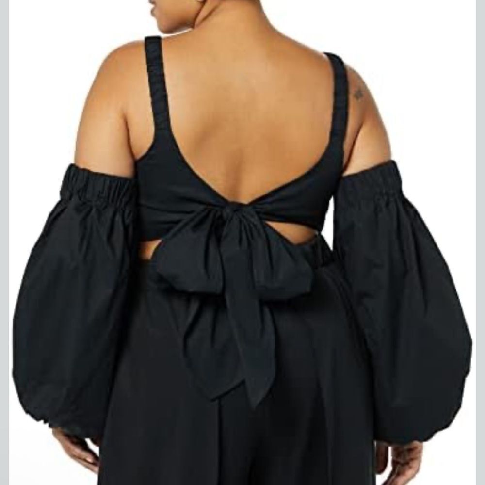 TEREA Women's Serenity Tie Back Crop Top, Sleeveless in Black. XL. NWT! - Picture 5 of 11
